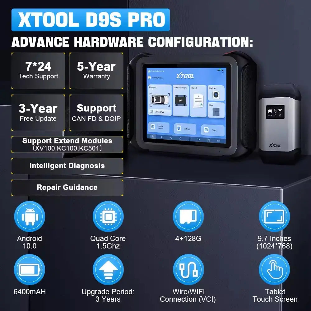 XTOOL D9S PRO D9SPRO Car Diagnostic Tools ECU Programming/Coding Automotive Scanner 42+ Services CANFD DOIP Topology PK D9 PRO QUANTUM OBD