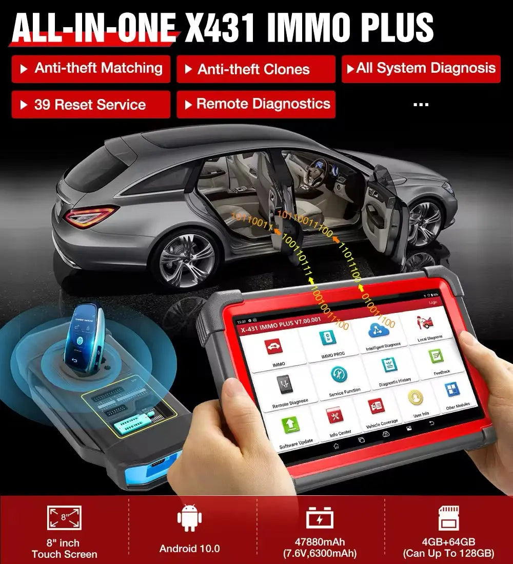 GENUINE LAUNCH X431 IMMO Plus X-PROG 3 Key Programming All System Car Diagnostic Tools Anti-Theft Programming 38 Reset EUC Coding CAN FD QUANTUM OBD