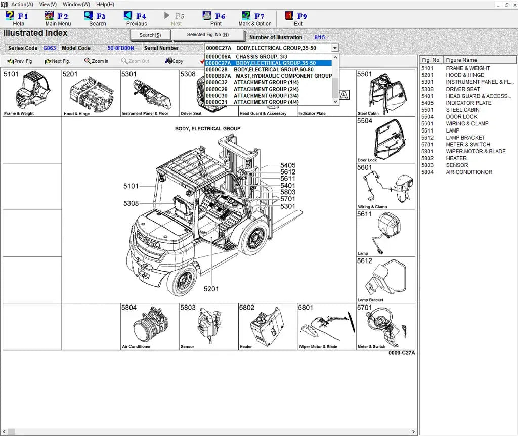 Toyota Forklift Industrial Equipment EPC v2.16 TOYOTA Industrial Equipment Forklift Trucks Electronic Parts Catalogue QUANTUM OBD