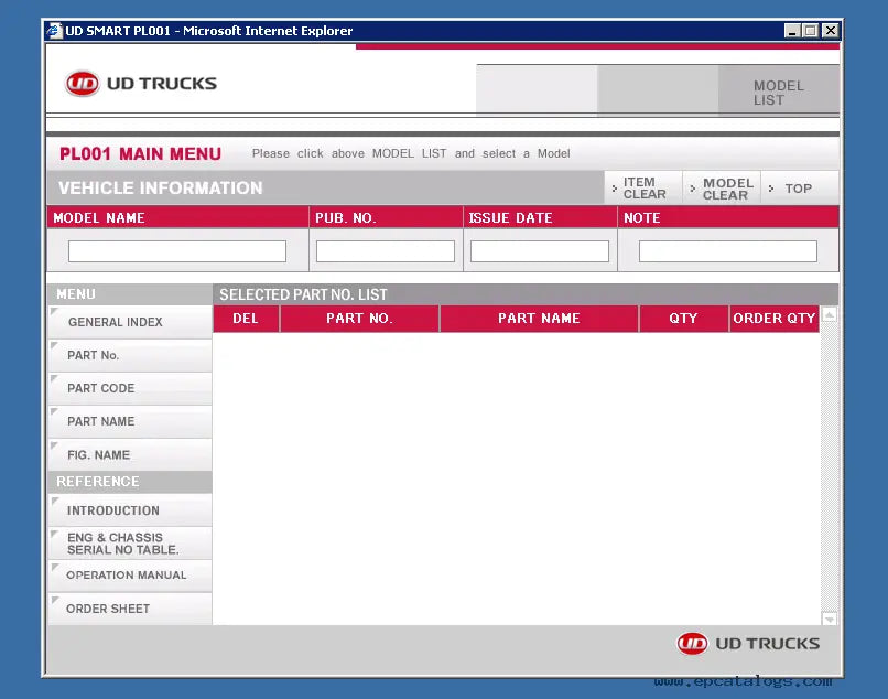 Nissan UD Trucks EPC PARTS CATALOGUE SOFTWARE QUANTUM OBD