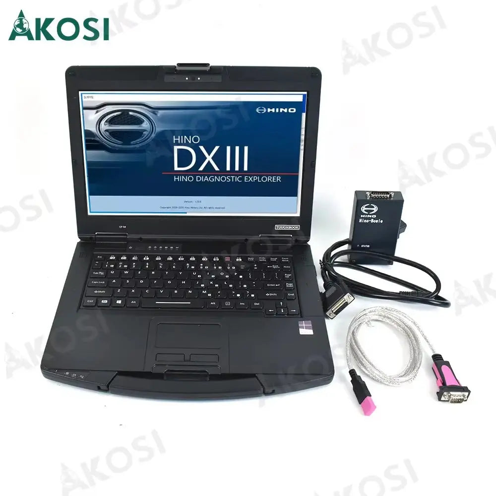 Hino Truck Excavator Scanner Diagnostic Tool VCI + PANASONIC CF-54 LAPTOP + Software Explorer Engine Data Viewing DX Excavator Truck QUANTUM OBD