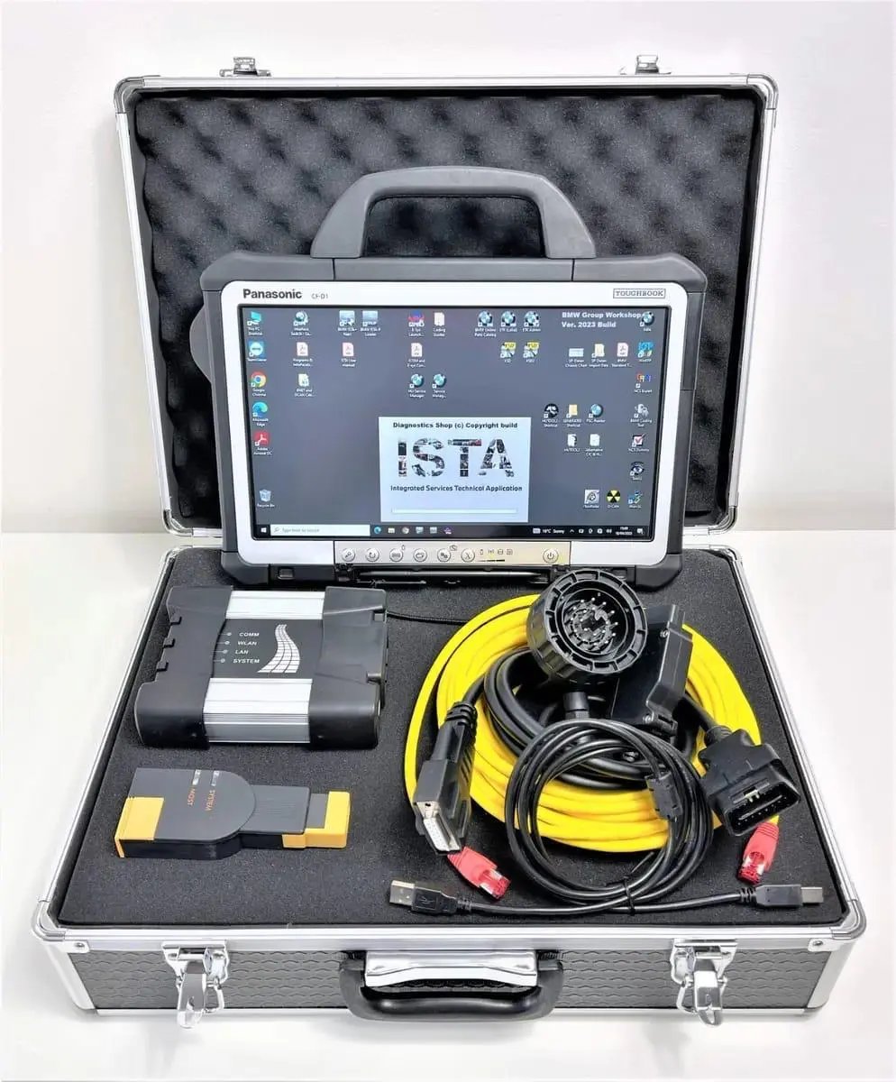🔧 BMW ISTA Full Dealer Diagnostic Kit 2025 – Panasonic Toughbook CF Rugged Laptop + ICOM NEXT A + Full Cables – Ready to Use QUANTUM OBD