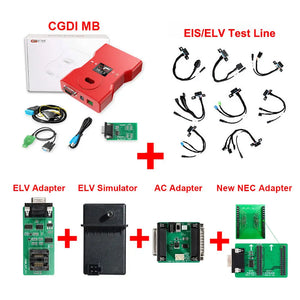 CGDI MB with EIS/ELV Test Line + ELV Adapter + ELV Simulator + AC Adapter + New NEC Adapter are the most popular package for CGDI MB AUTO DIAGNOSTIC OBD2 SOFTWARES