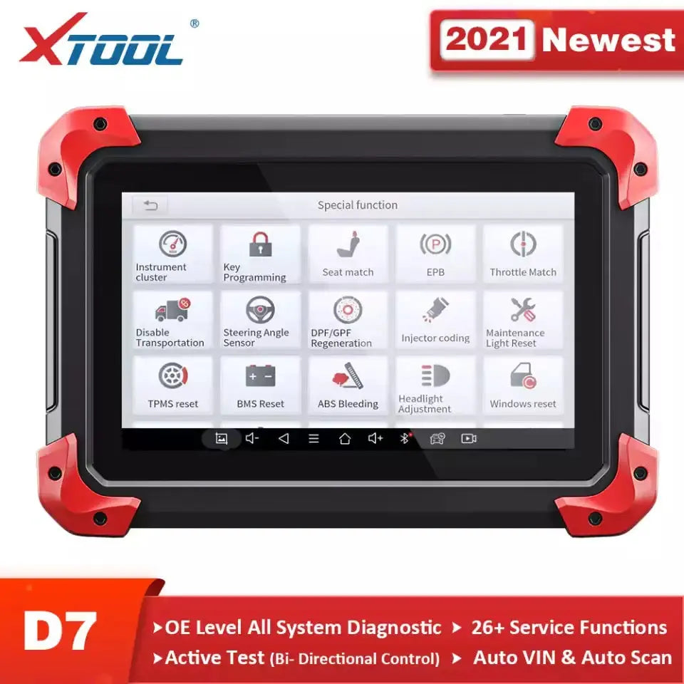 XTOOL D7 TABLET Scanner Automotive Car Diagnostic Tool with Bi-Directional Control TPMS Code Reader OBDII IMMO 26+ Reset Functions QUANTUM OBD