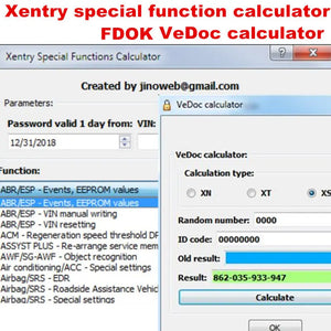 2023 XENTRY VEDOC CALCULATOR DAS Xentry Special Function Calculator FDOK Vedoc Calculator
