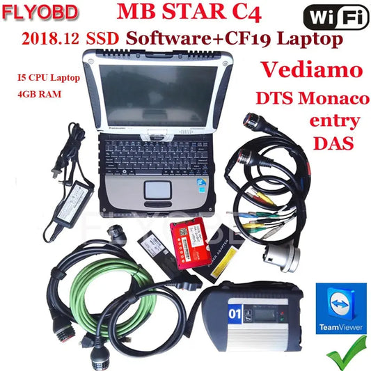 A++Quality MB Star C4 SD Connect with Software 2021 12V SSD i5 Laptop CF19 work for star diagnosis c4 Diagnostic-Tool fully kit AUTO DIAGNOSTIC OBD2 SOFTWARES