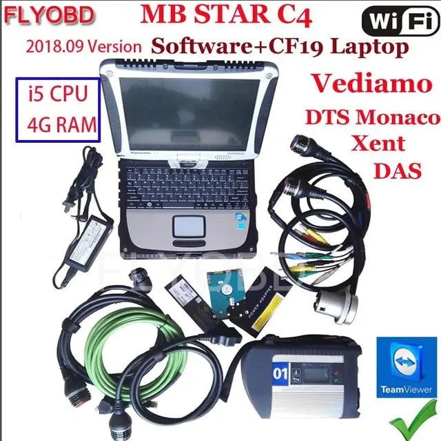 A++Quality MB Star C4 SD Connect with Software 2021 12V SSD i5 Laptop CF19 work for star diagnosis c4 Diagnostic-Tool fully kit AUTO DIAGNOSTIC OBD2 SOFTWARES